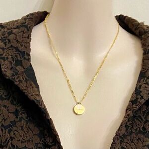 Ferragamo Gold-plated Round Charm Pendant Necklace